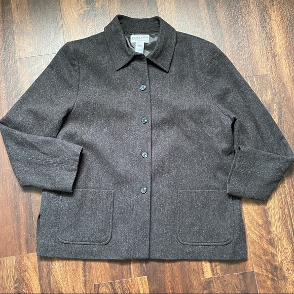 Pendleton shacket gray size 14P pockets - Picture 4 of 10